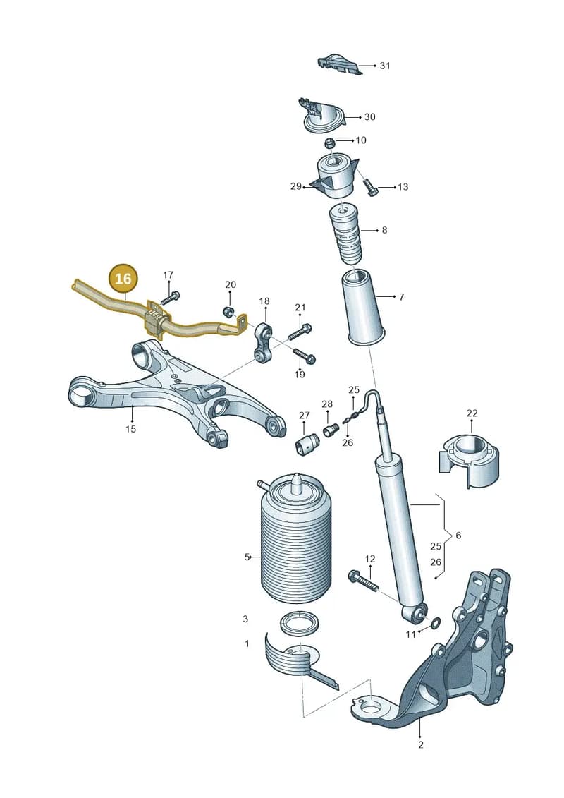4G0511305L — Audi A7 Sportback (2014-2018) diagram 711511100, position 16
