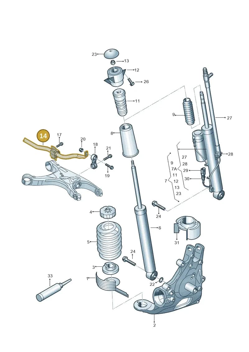 4G0511305P — Audi RS6 Avant (2013-2018) diagram 695511000, position 14