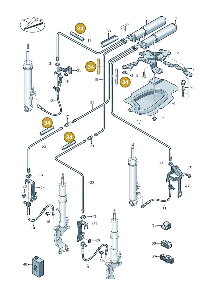 4G0611853A — Audi RS6 Avant (2019-2025) diagram 537616400, position 34