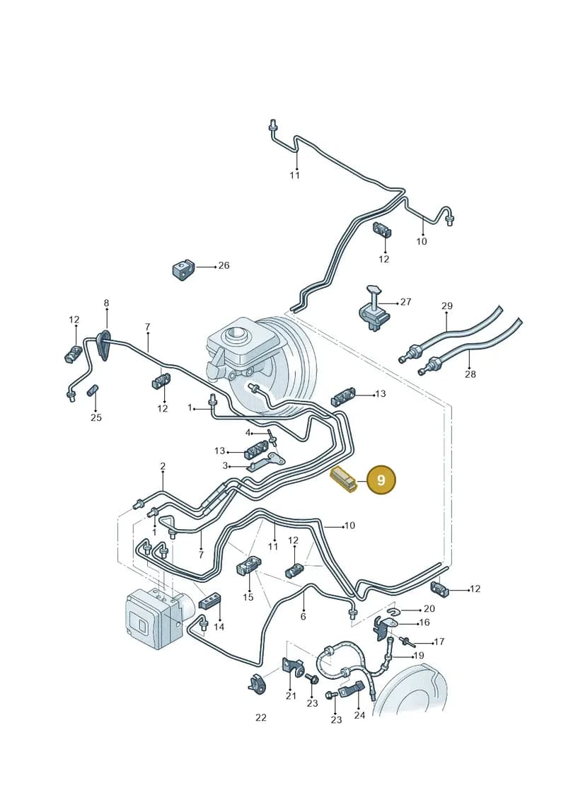 4G0614769A — Audi A6 1.8 (2015-2019) diagram 887611020, position 9