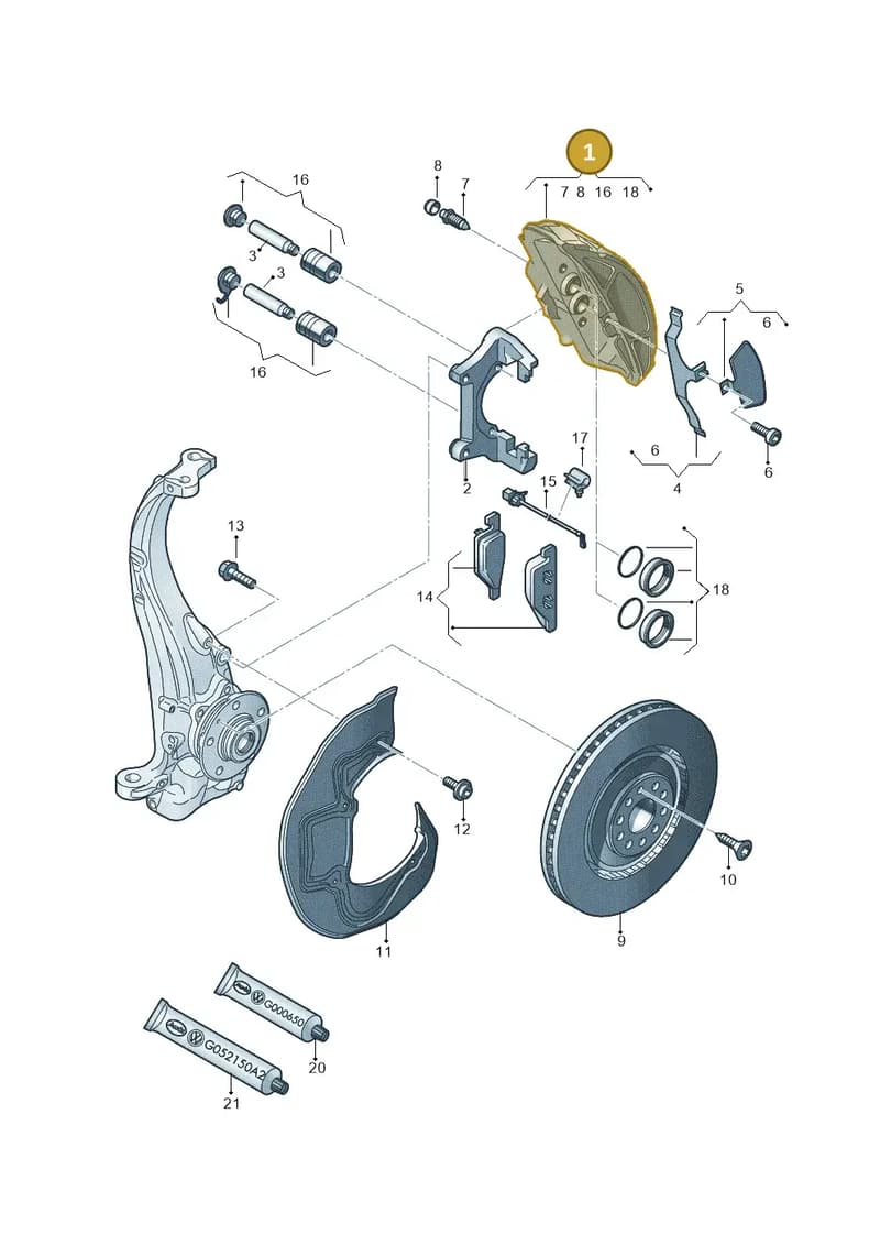 4G0615123F — Audi A7 Sportback (2014-2018) diagram 696615500, position 1