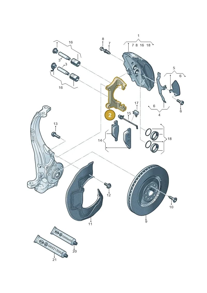 4G0615125B — Audi A7 Sportback (2014-2018) diagram 696615500, position 2