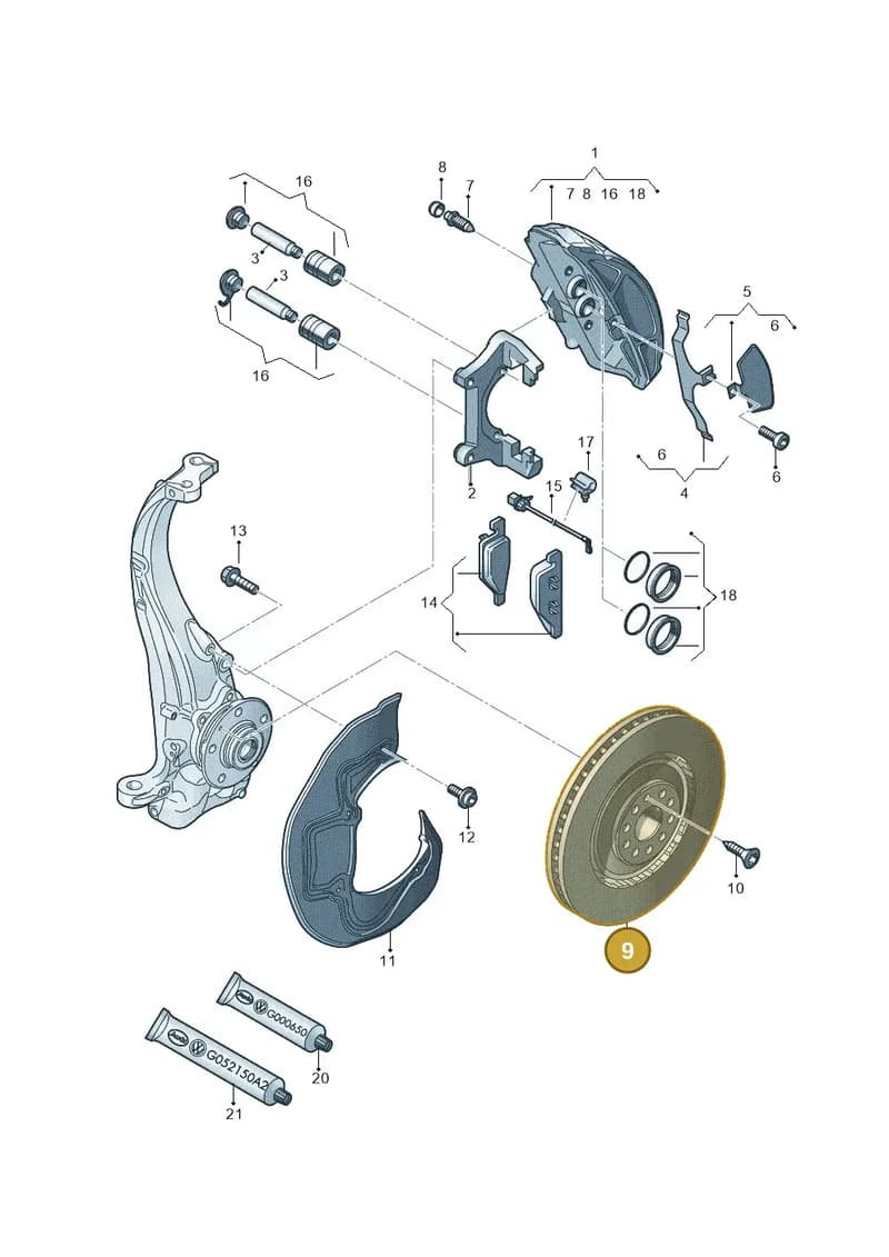 4G0615301AC — Audi A6 Avant (2012-2018) diagram 696615500, position 9