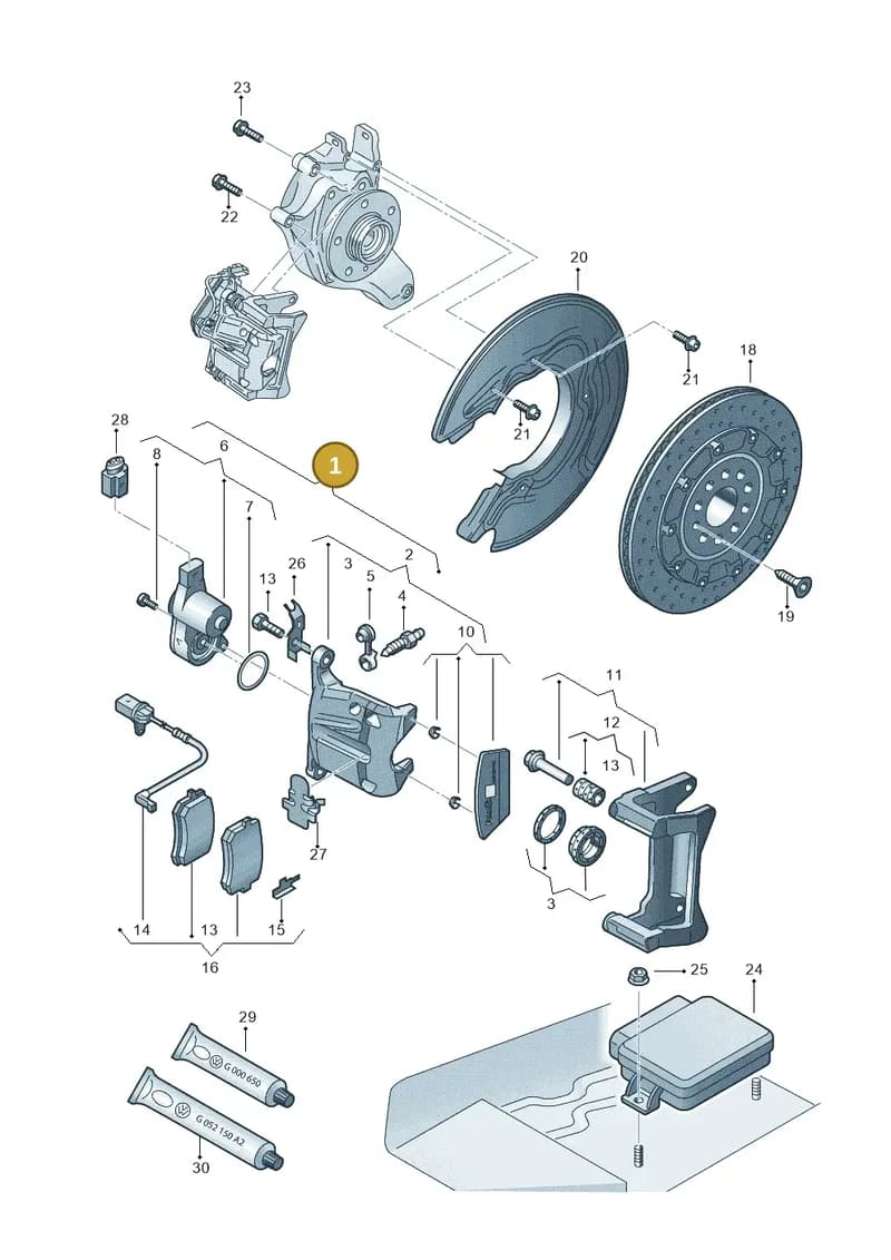 4G0615403E — Audi A7 Sportback (2014-2018) diagram 788615750, position 1