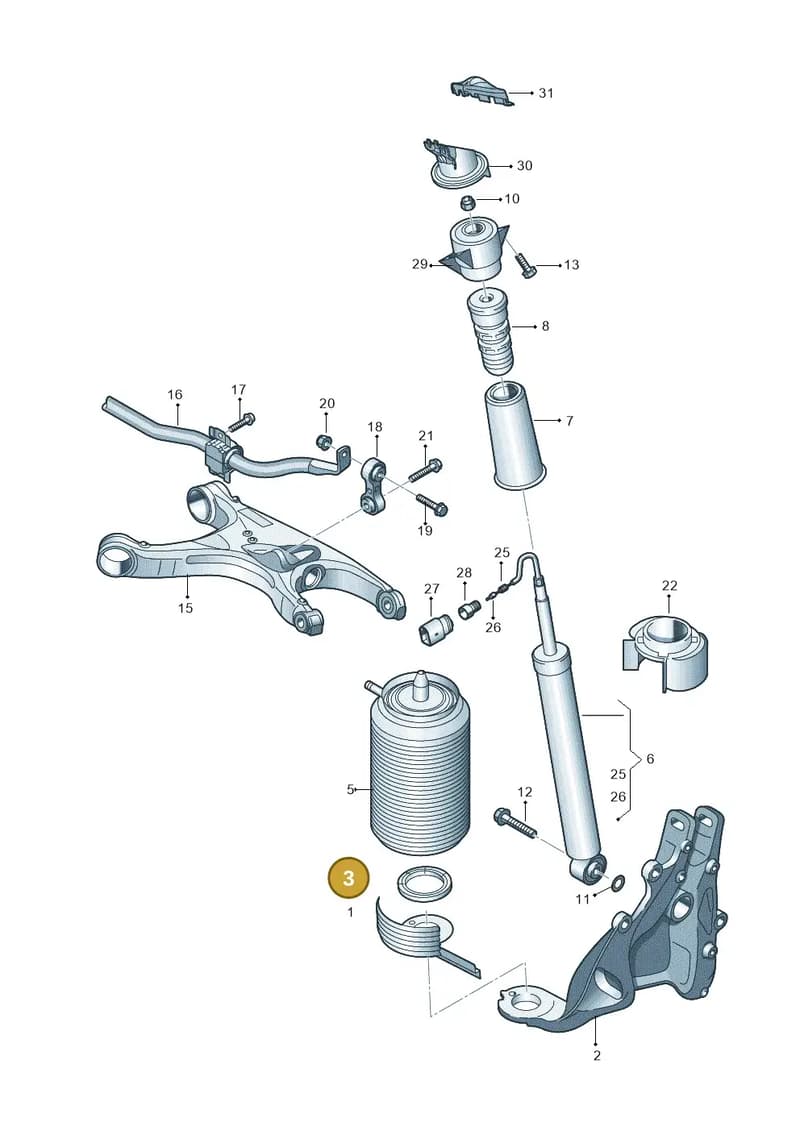 4G0616197A — Audi A7 Sportback (2014-2018) diagram 711511100, position 3