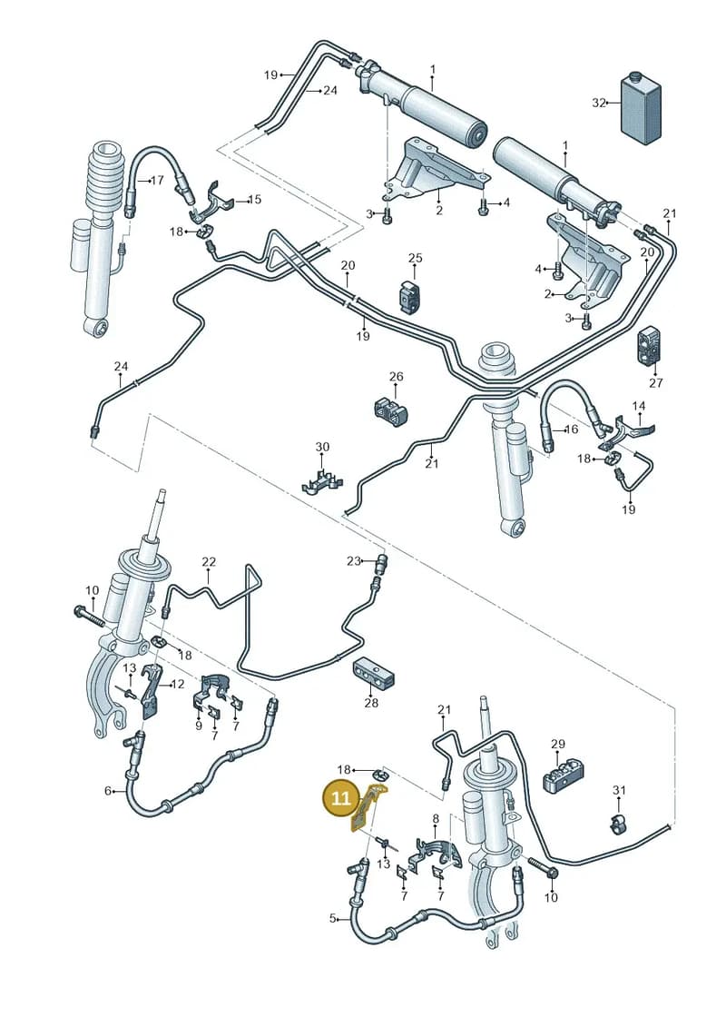 4G0616273C — Audi RS6 Avant (2013-2018) diagram 758616400, position 11