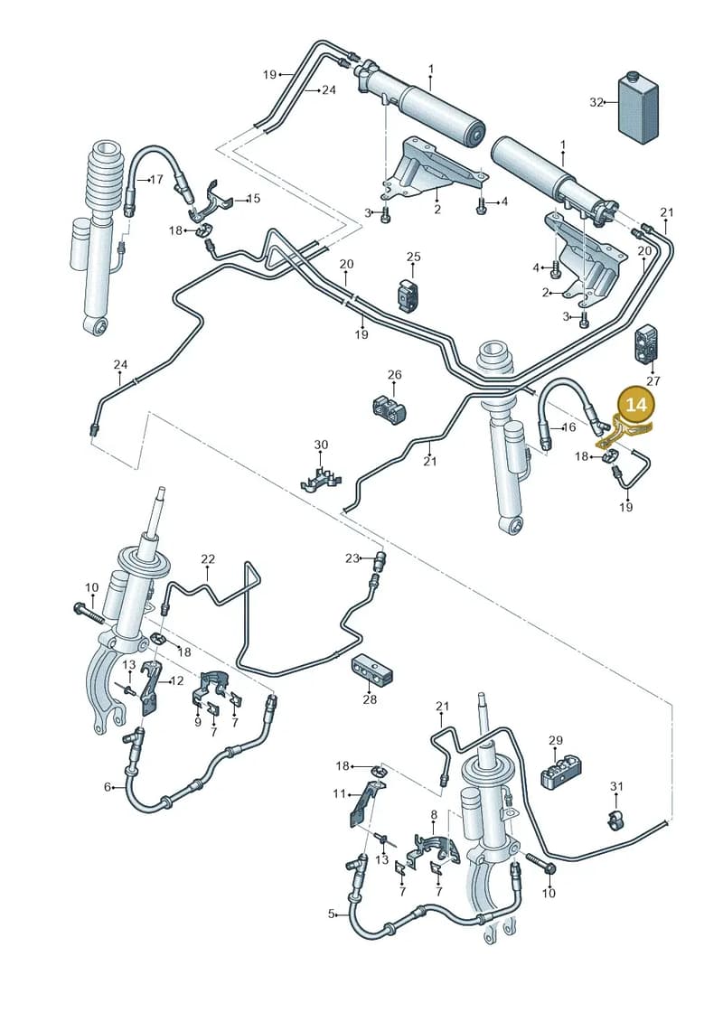 4G0616275A — Audi RS6 Avant (2013-2018) diagram 758616400, position 14