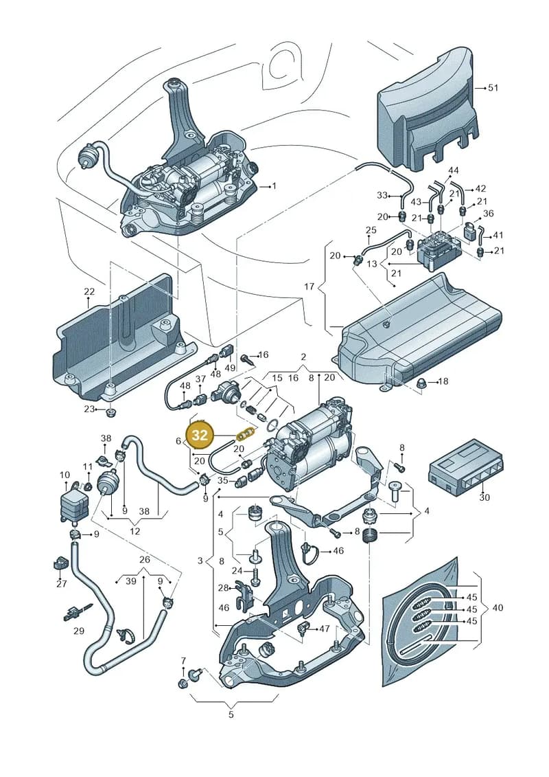 4G0616829 — Audi A7 Sportback (2014-2018) diagram 711616300, position 32