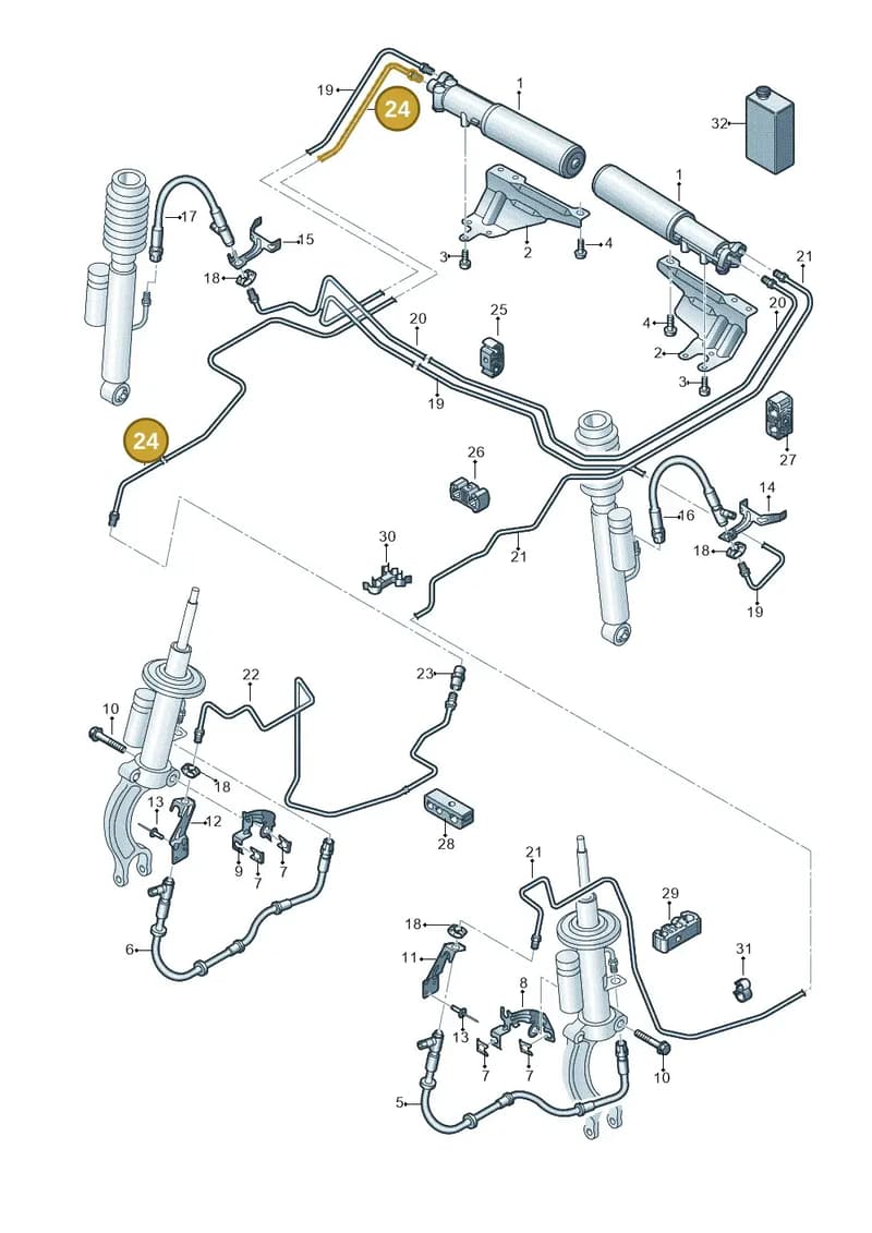 4G0616862A — Audi RS6 Avant (2013-2018) diagram 758616400, position 24