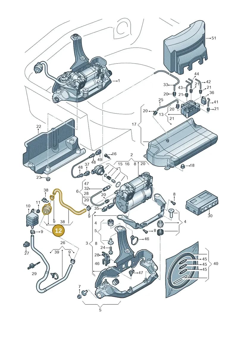 4G0698030 — Audi A7 Sportback (2014-2018) diagram 711616300, position 12