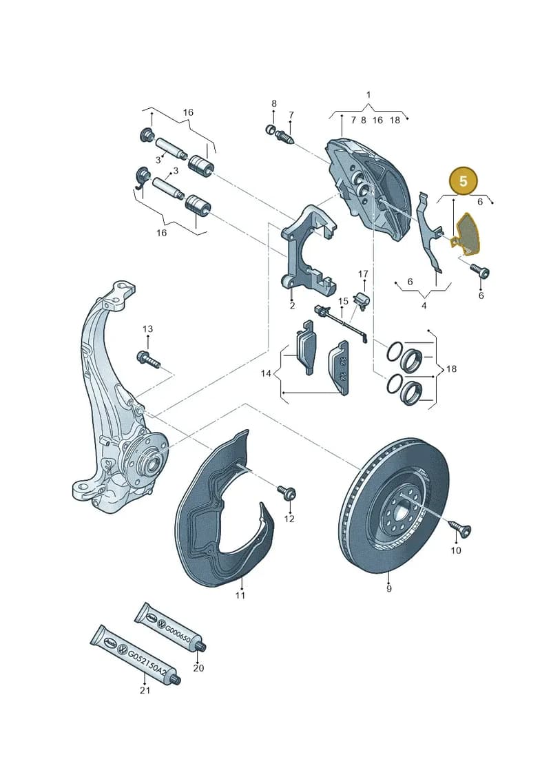4G0698618 — Audi A7 Sportback (2014-2018) diagram 696615500, position 5
