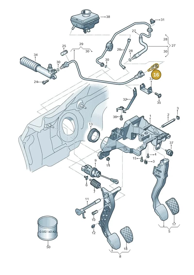 4G0721435 — Audi A6 2.0 tdi (2010-2015) diagram 670721250, position 16