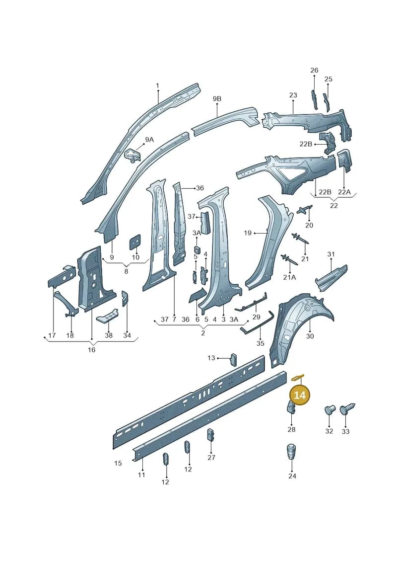 4G0801699 — Audi A6 1.8 (2015-2019) diagram 887809010, position 14