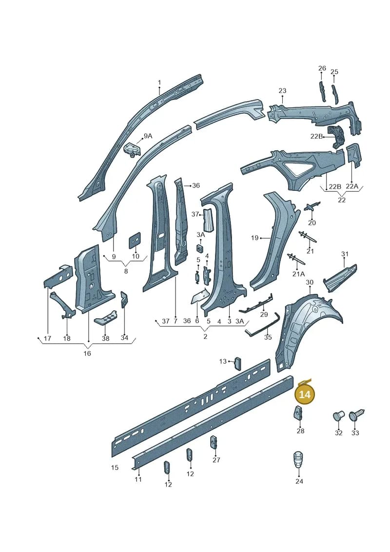 4G0801699 — Audi A6 (2014-2018) diagram 717809000, position 14