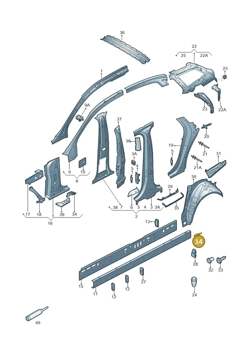 4G0801700 — Audi A6 (2014-2018) diagram 717809100, position 14