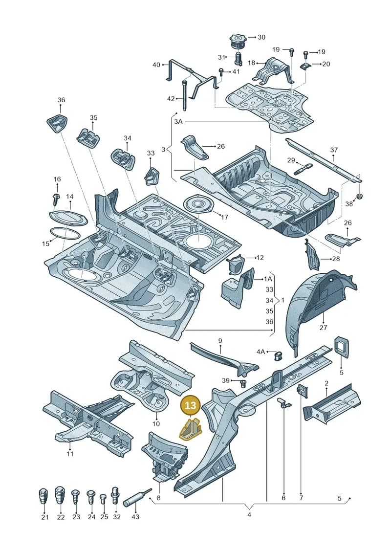 4G0801775 — Audi A7 Sportback (2014-2018) diagram 711803500, position 13