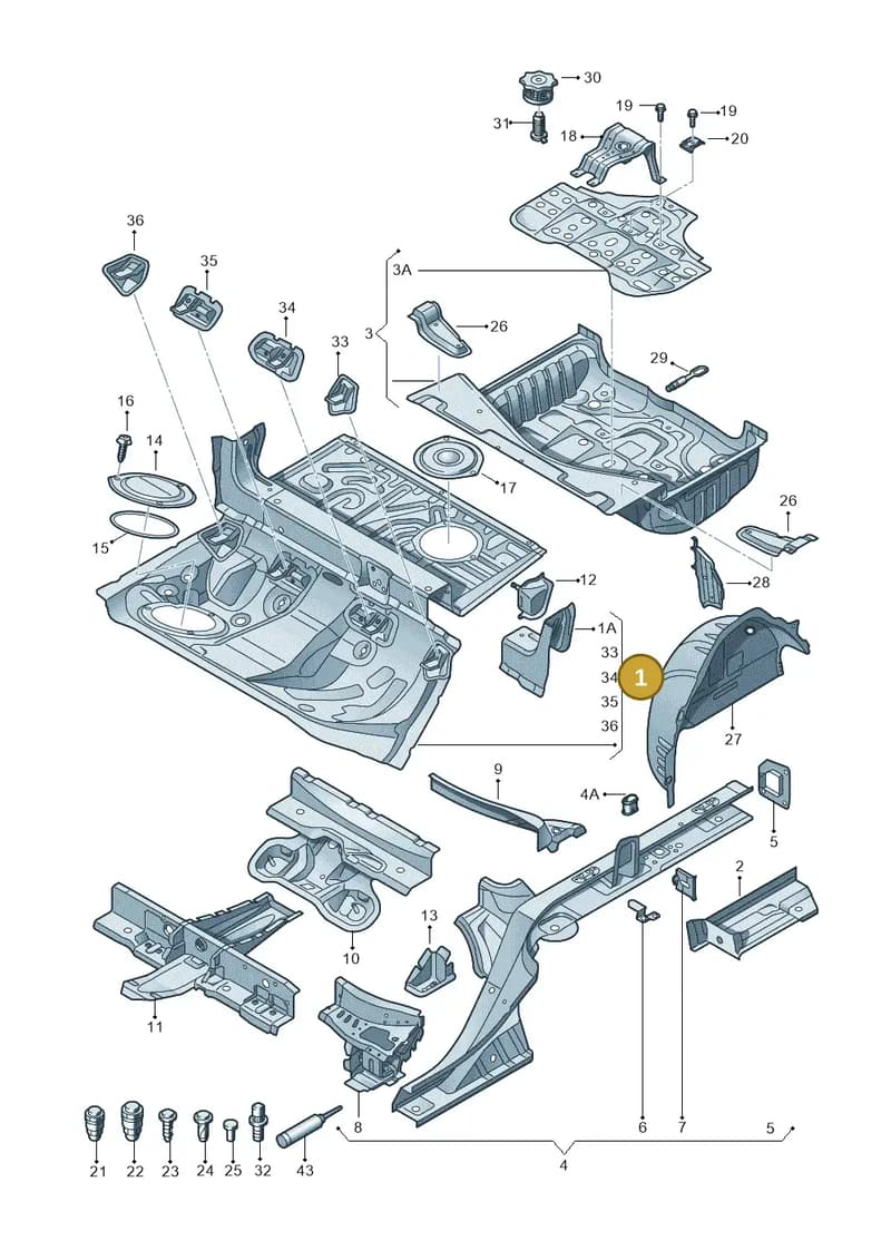 4G0802087TA — Audi RS7 Sportback (2013-2018) diagram 765803500, position 1