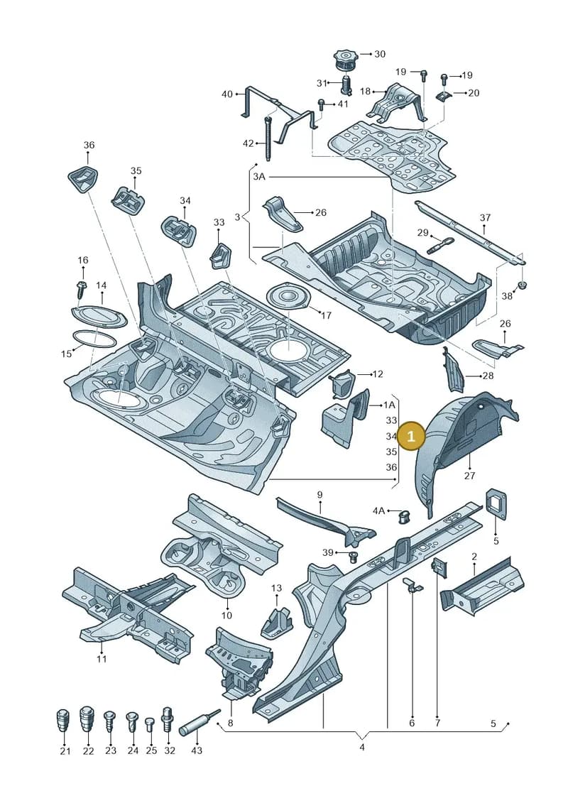4G0802087TA — Audi A7 Sportback (2014-2018) diagram 711803500, position 1