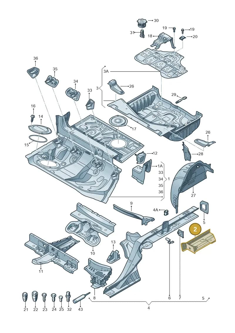 4G0802089TA — Audi RS7 Sportback (2013-2018) diagram 765803500, position 2