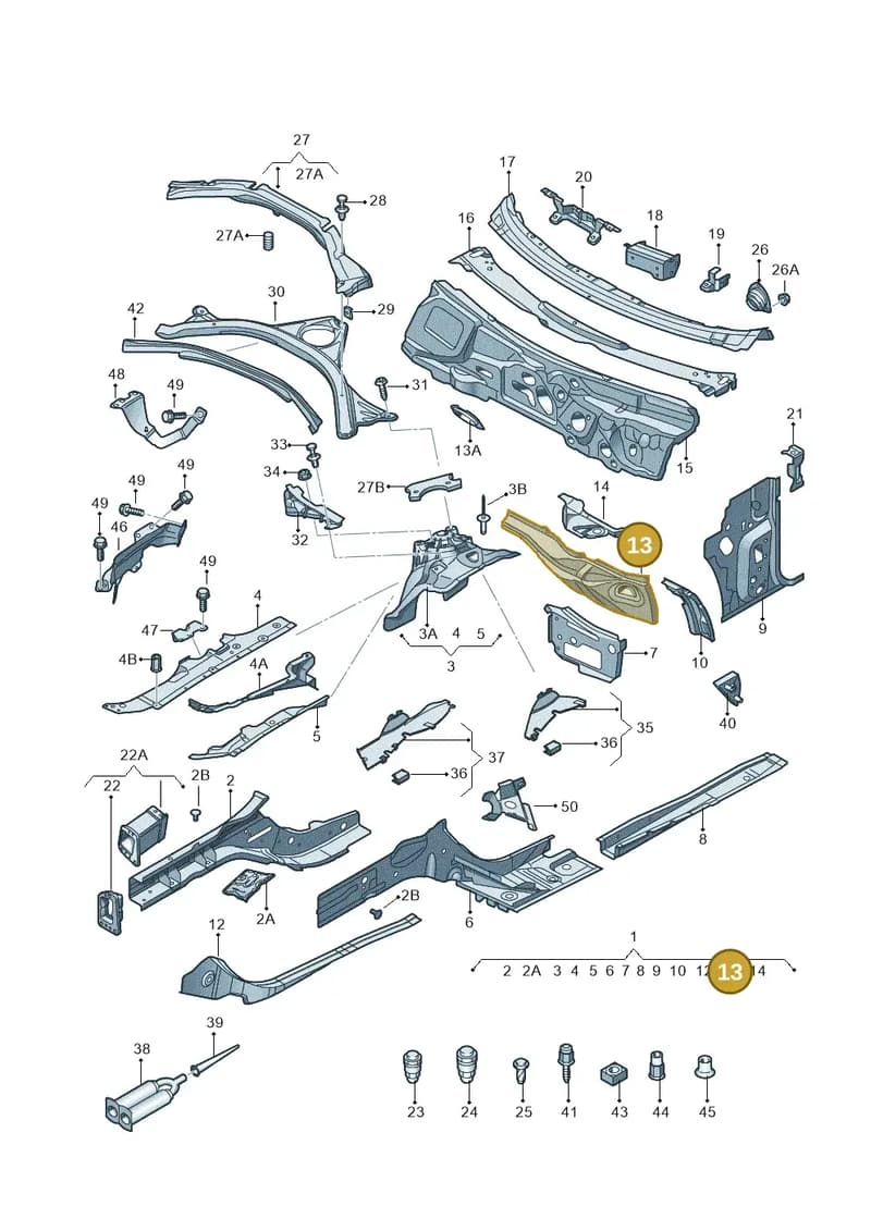 4G0802127C — Audi A7 Sportback (2014-2018) diagram 711803000, position 13