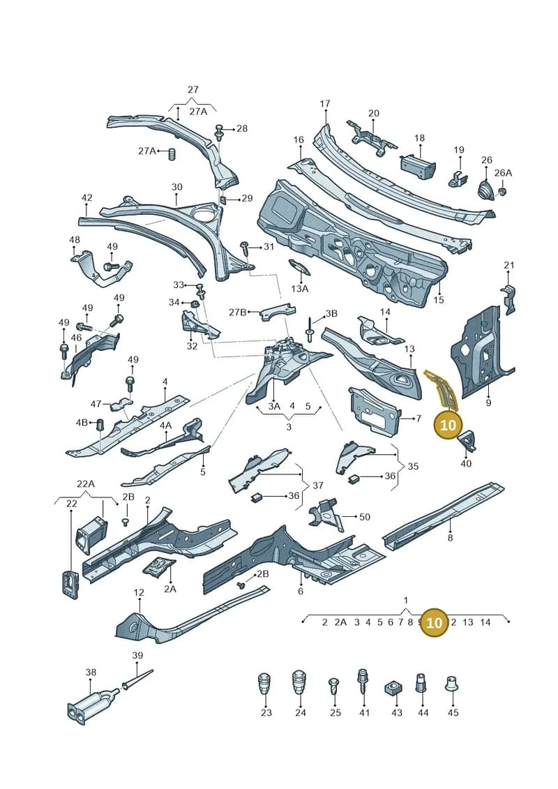 4G0803135A — Audi A7 Sportback (2014-2018) diagram 711803000, position 10
