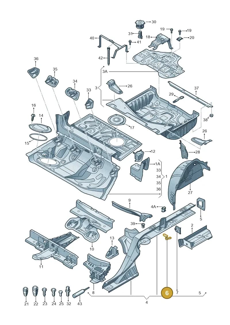 4G0803400 — Audi A7 Sportback (2014-2018) diagram 711803500, position 6