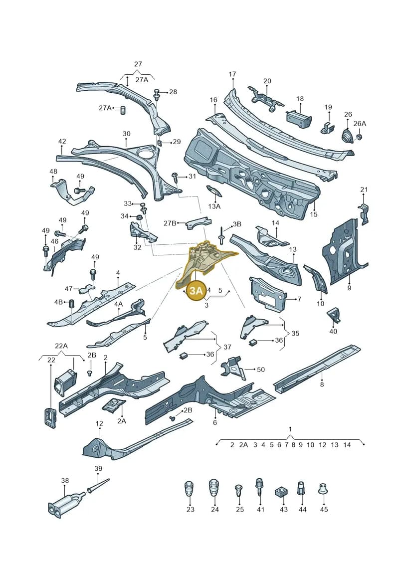 4G0803443TC — Audi A6 (2014-2018) diagram 711803000, position 3A