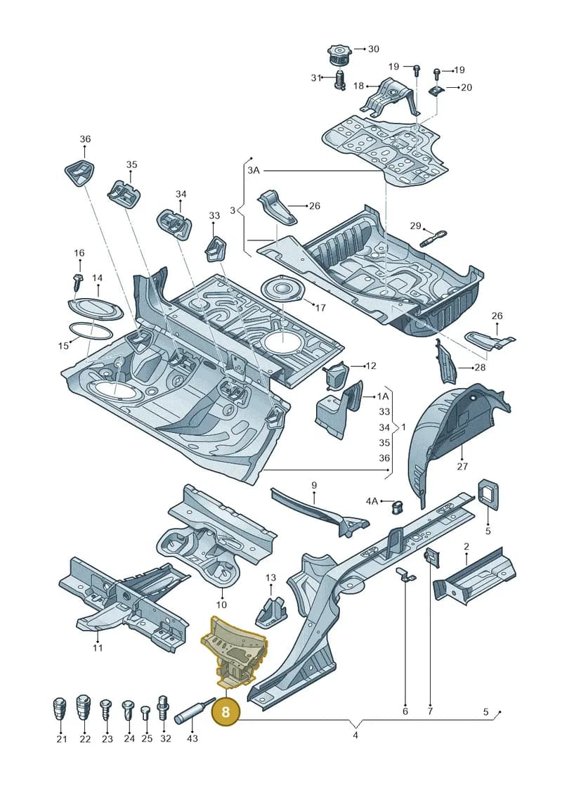 4G0803532 — Audi RS7 Sportback (2013-2018) diagram 765803500, position 8
