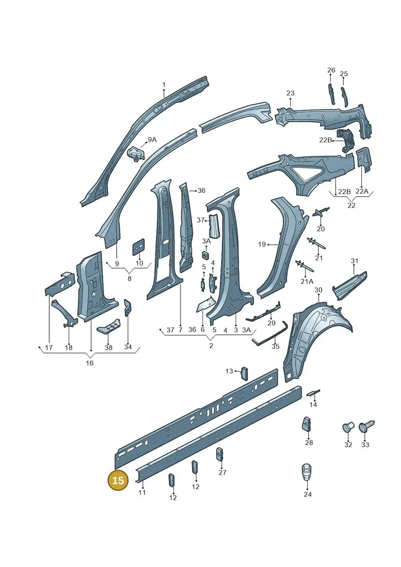 4G0803763B — Audi A6 (2014-2018) diagram 717809000, position 15