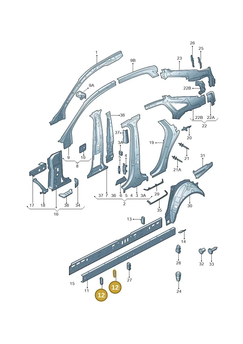 4G0803776 — Audi A6 1.8 (2015-2019) diagram 887809010, position 12