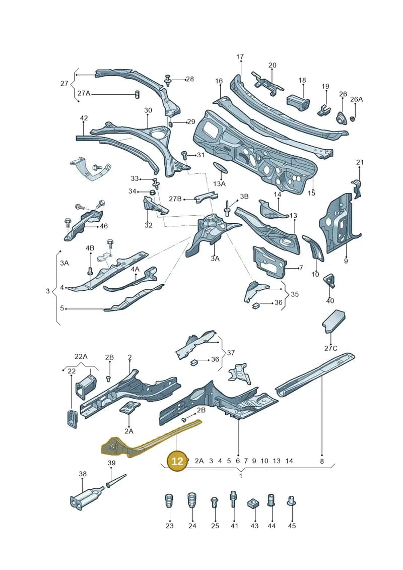 4G0804029B — Audi A6 1.8 (2015-2019) diagram 887803000, position 12