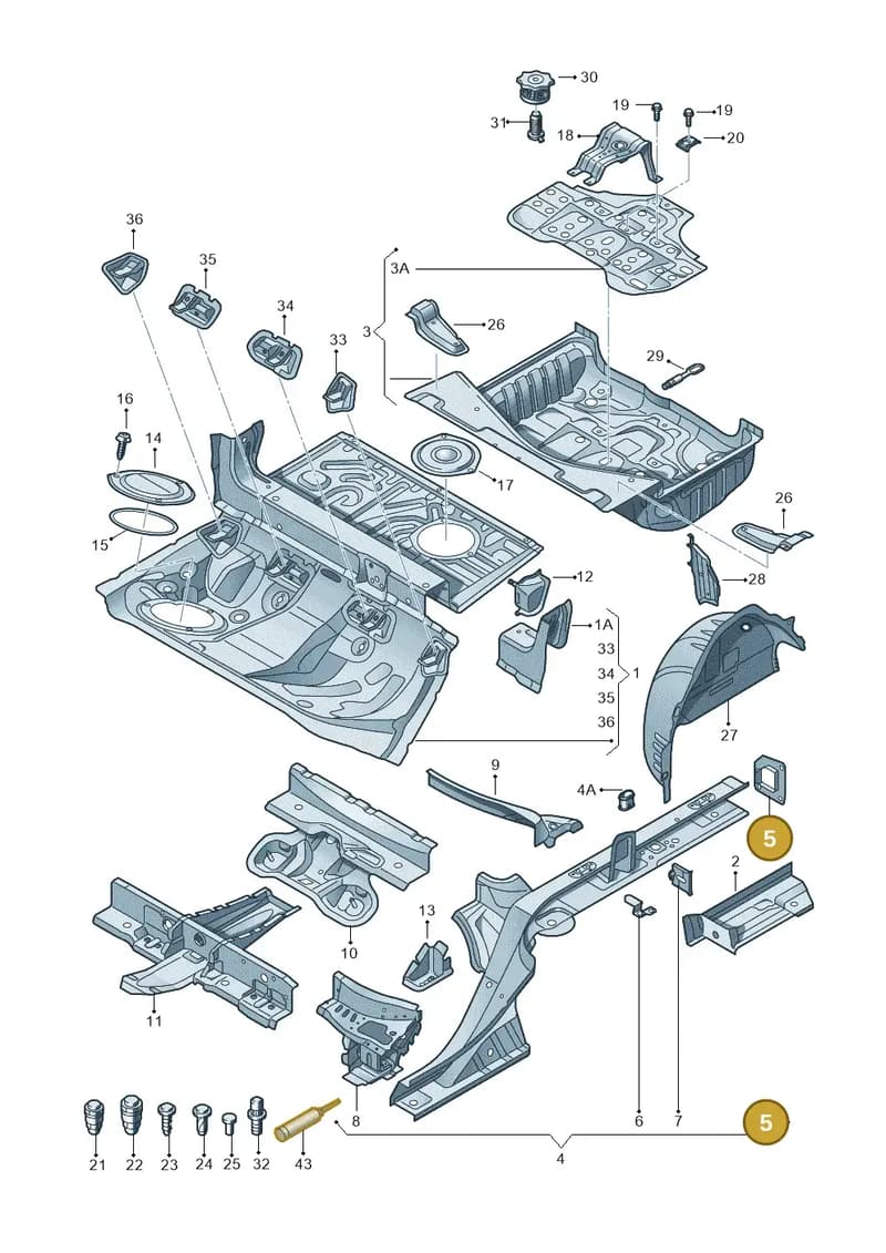 4G0804474 — Audi RS7 Sportback (2013-2018) diagram 765803500, position 5