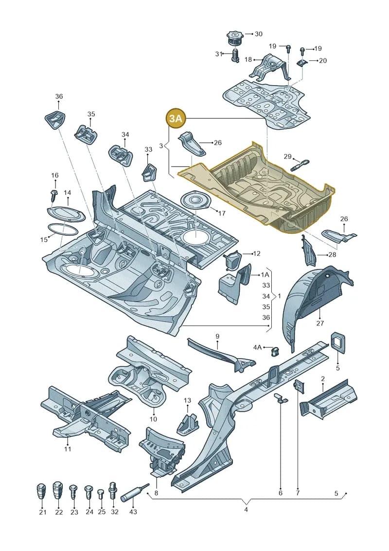 4G0804869TA — Audi RS7 Sportback (2013-2018) diagram 765803500, position 3A