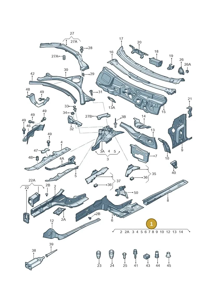 4G0805115TB — Audi A7 Sportback (2014-2018) diagram 711803000, position 1