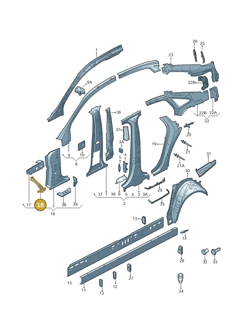 4G0805143 — Audi A6 (2014-2018) diagram 717809000, position 18