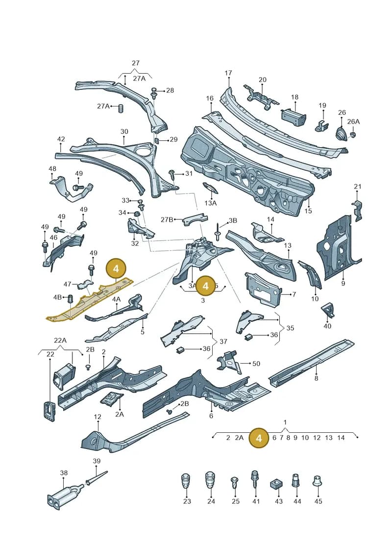 4G0805239A — Audi A6 (2014-2018) diagram 711803000, position 4
