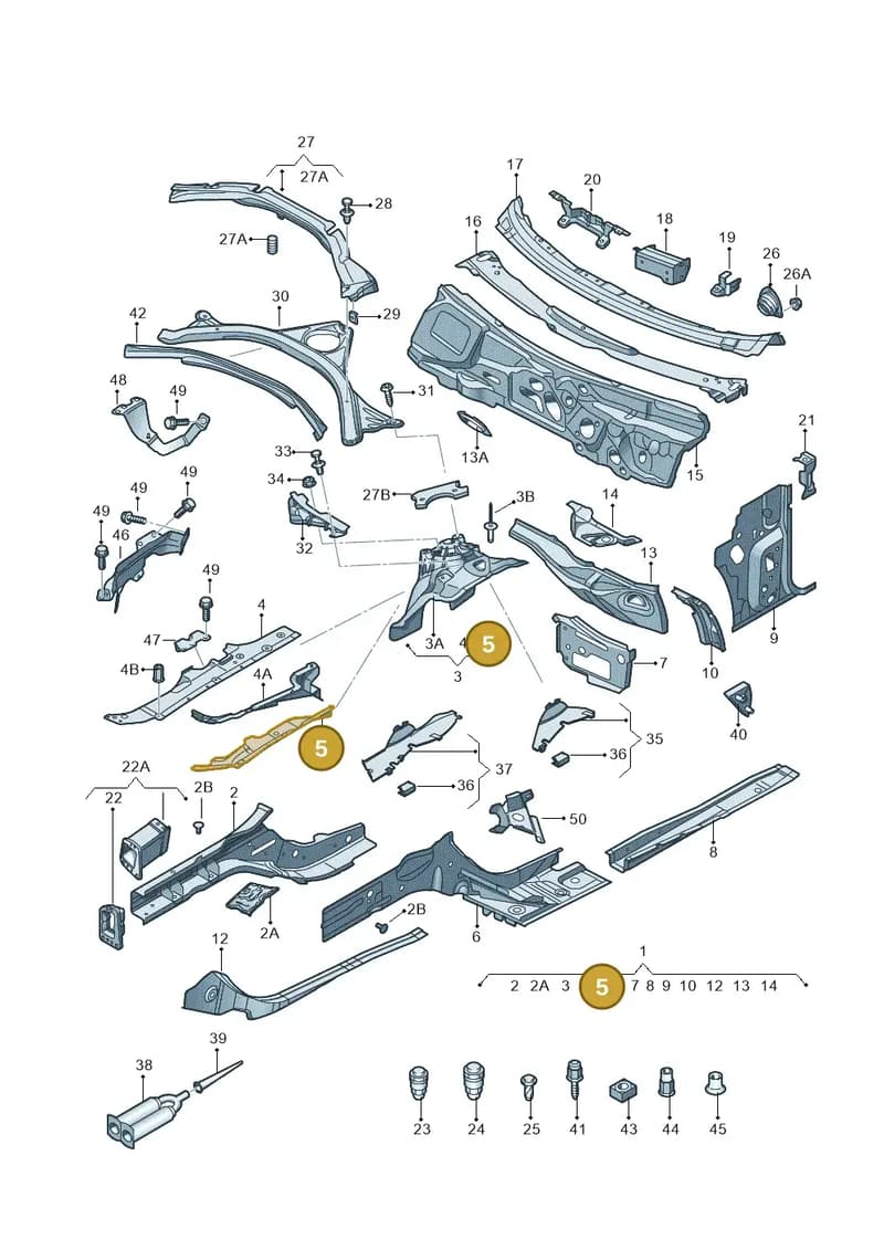 4G0805362A — Audi A7 Sportback (2014-2018) diagram 711803000, position 5