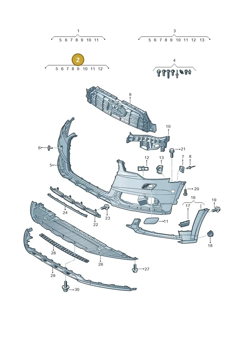 4G0807065AJGRU — Audi A6 Avant (2012-2018) diagram 738807150, position 2