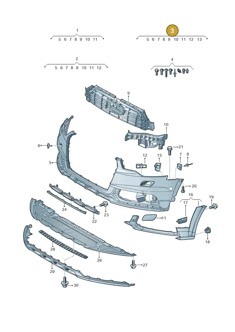 4G0807065AKGRU — Audi A6 Avant (2012-2018) diagram 738807150, position 3
