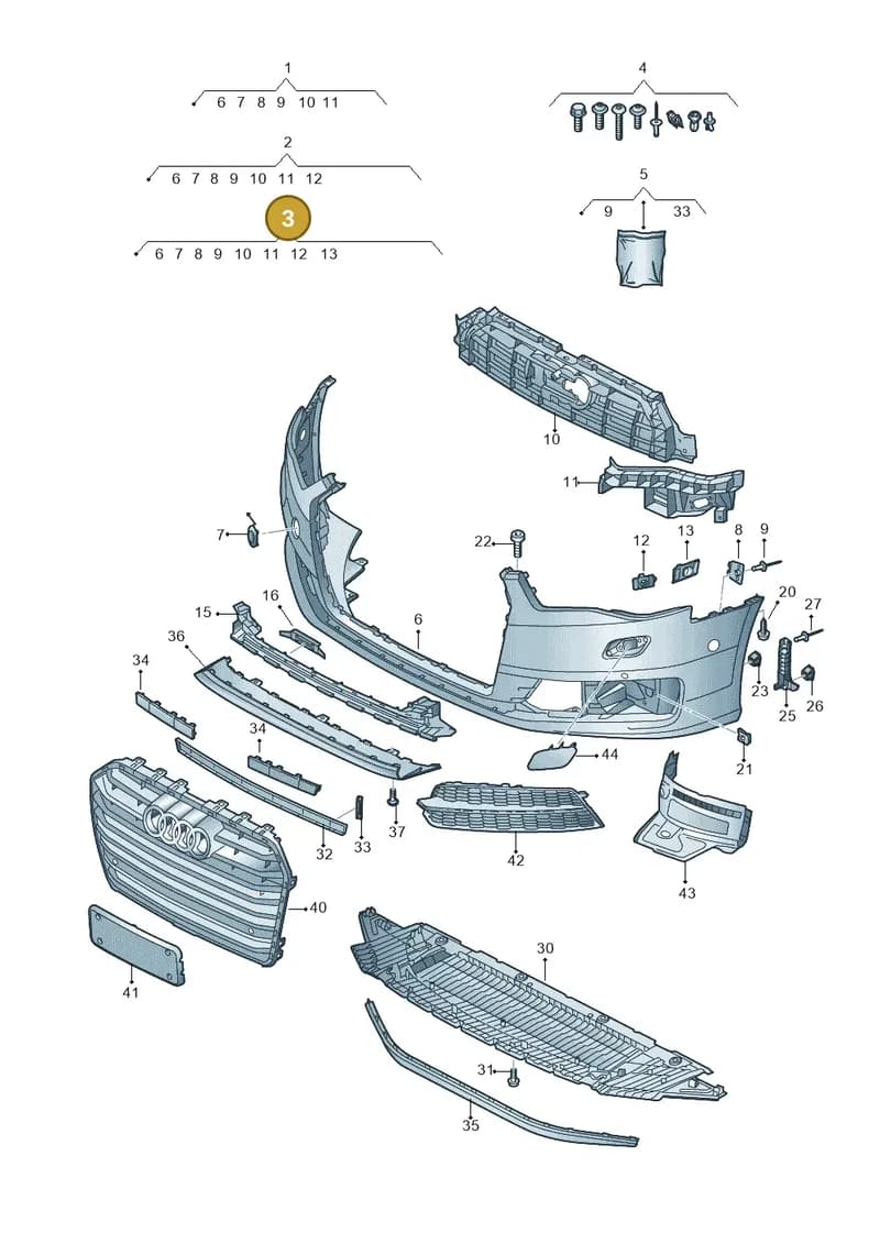4G0807065ATGRU — Audi A6 (2014-2018) diagram 798807150, position 3