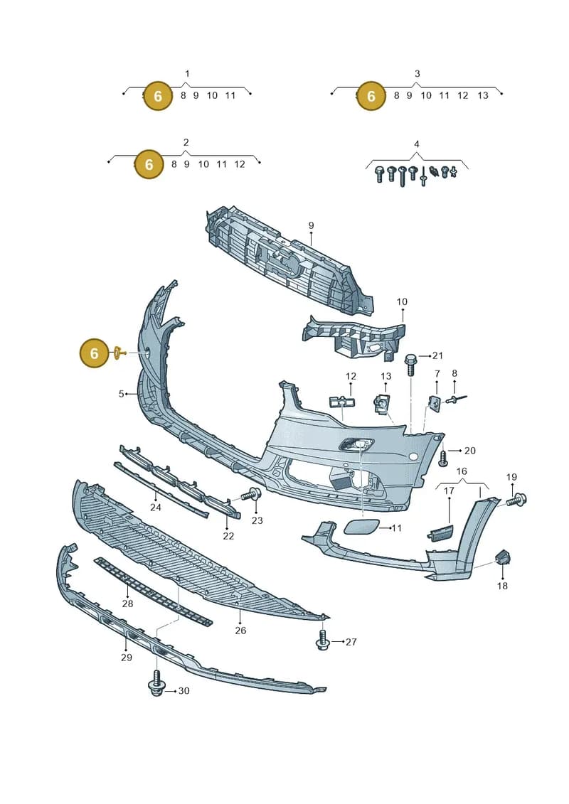 4G0807241JGRU — Audi A6 Avant (2012-2018) diagram 738807150, position 6