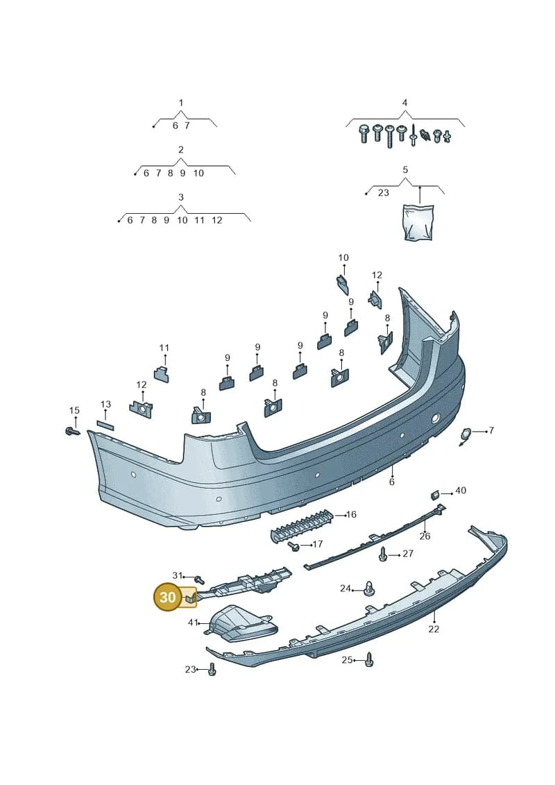 4G0807364B — Audi A6 (2014-2018) diagram 798807600, position 30