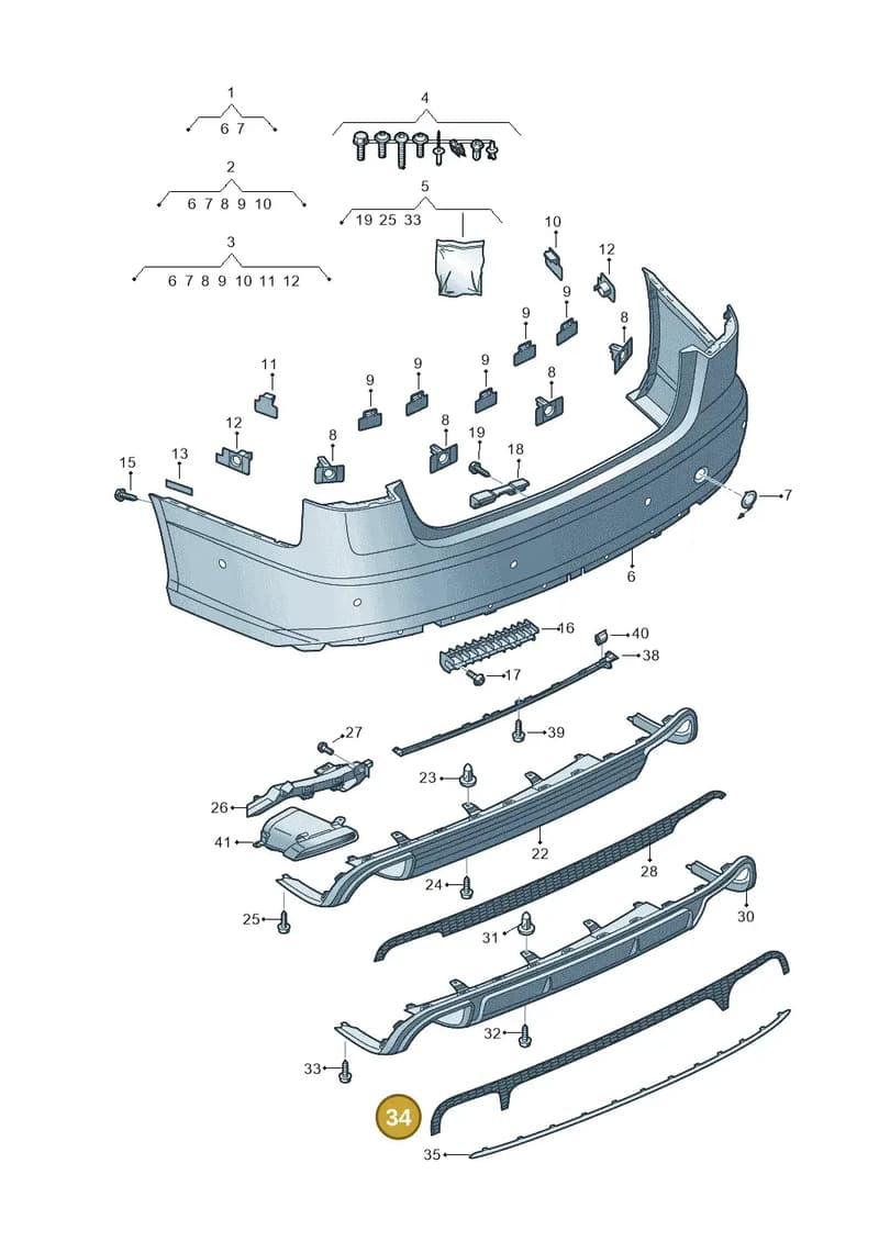 4G0807833C9B9 — Audi A6 (2014-2018) diagram 798807700, position 34
