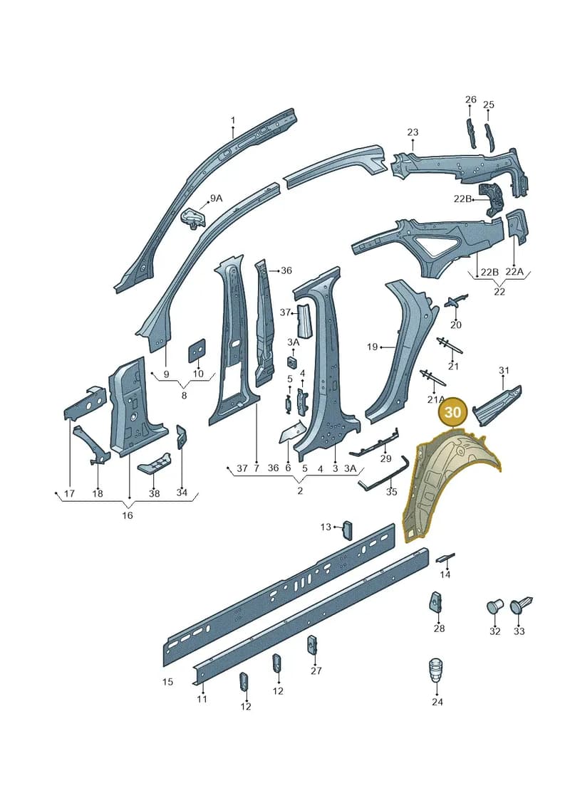 4G0809411A — Audi A6 (2014-2018) diagram 717809000, position 30