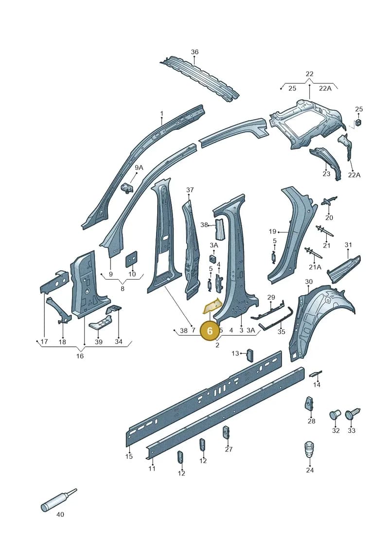 4G0809486A — Audi A6 (2014-2018) diagram 717809100, position 6