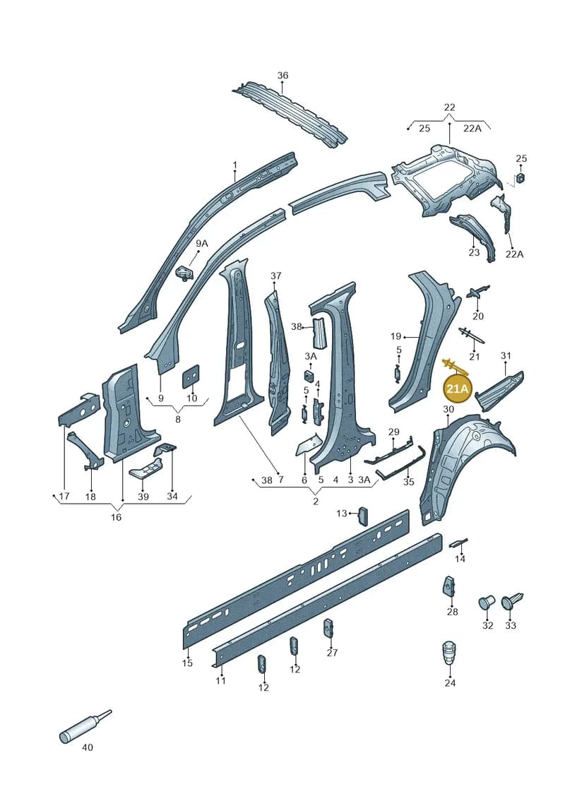 4G0809698 — Audi A6 (2014-2018) diagram 717809100, position 21A
