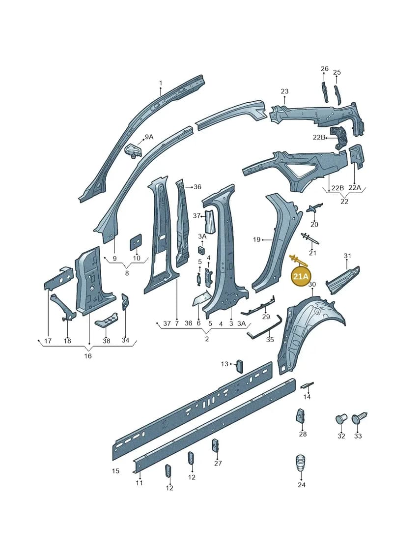 4G0809698 — Audi A6 (2014-2018) diagram 717809000, position 21A