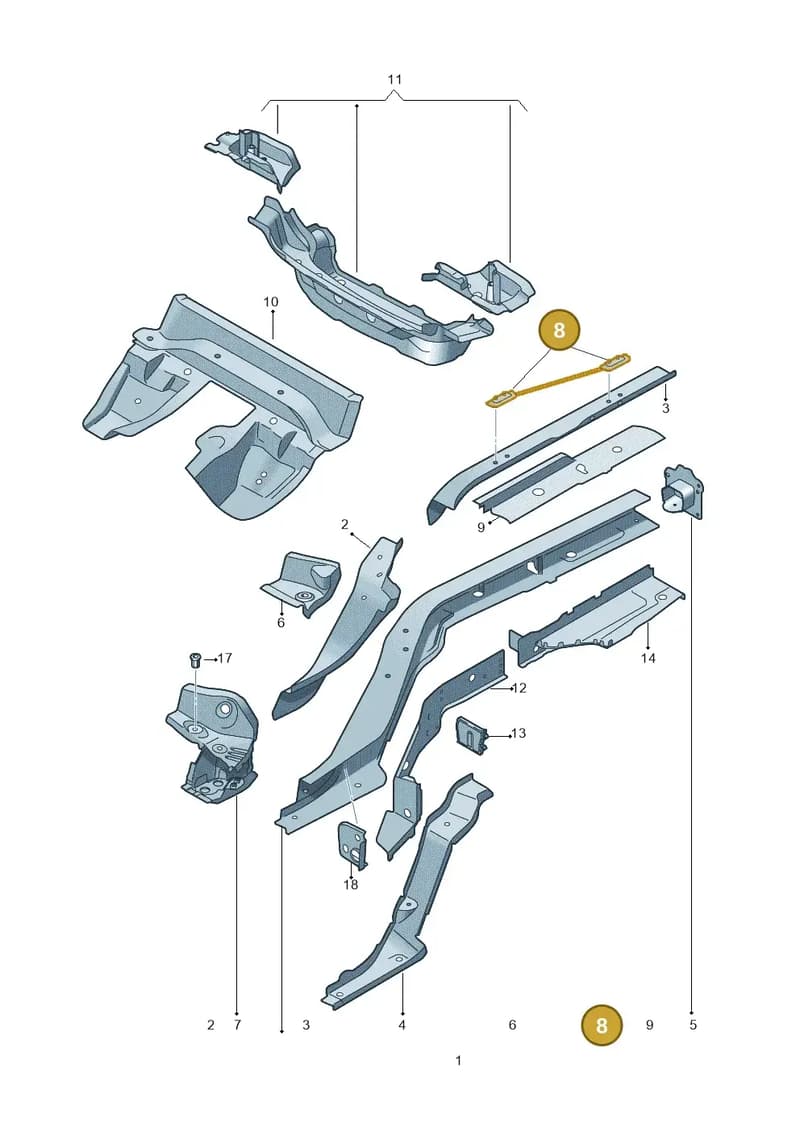 4G0809809 — Audi A5 Cabriolet (2016-2025) diagram 848803400, position 8