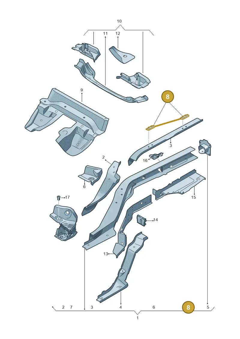 4G0809809 — Audi RS4 Avant (2017-2025) diagram 849803400, position 8