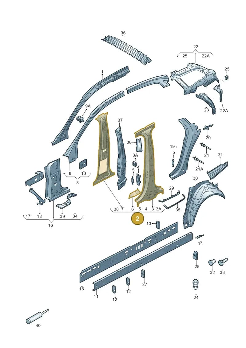 4G0810074H — Audi A6 (2014-2018) diagram 717809100, position 2